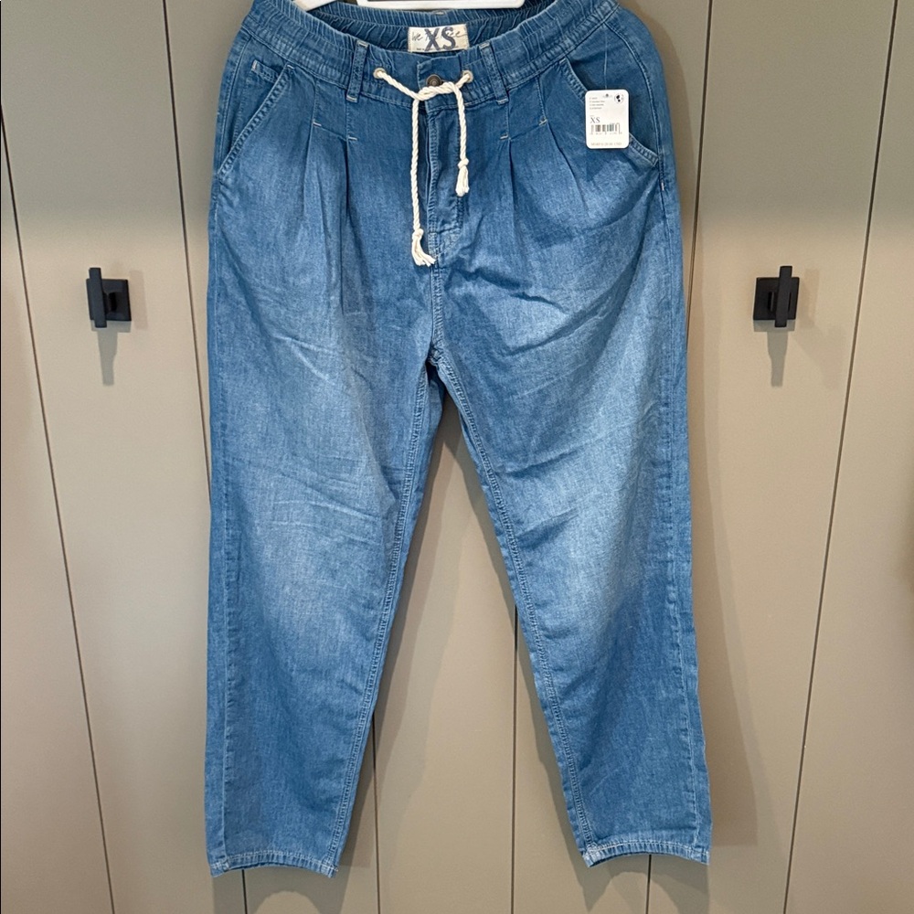 Free People Light Blue Straight Leg Jeans